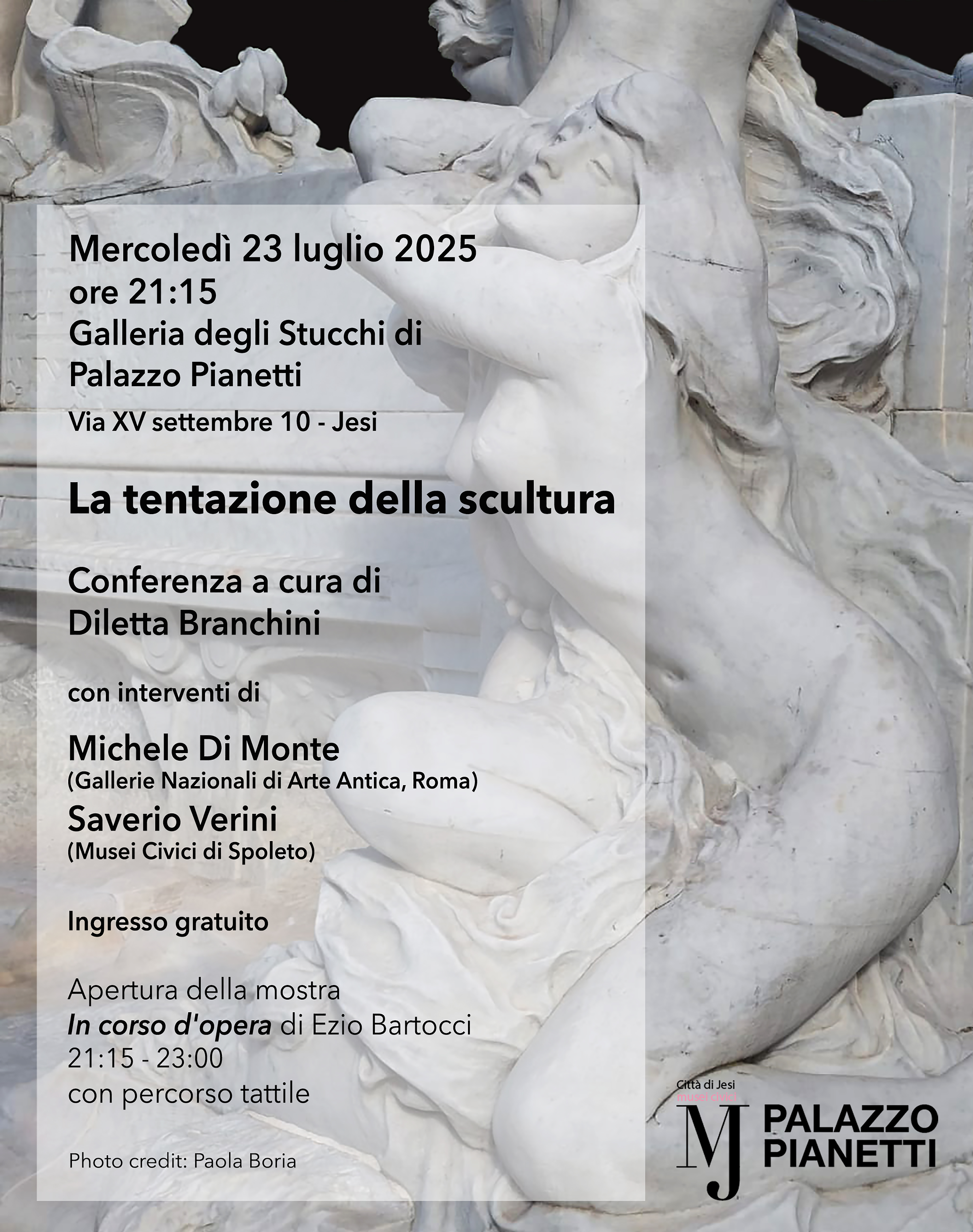 Locandina conferenza scultura