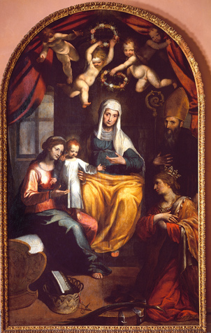 La Madonna col Bambino, Sant'Anna, Santa Caterina d'Alessandria e un Santo Vescovo